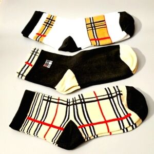 3 Pair Women Designer Style Socks - Brand New - Cotton/Polyester Blend
